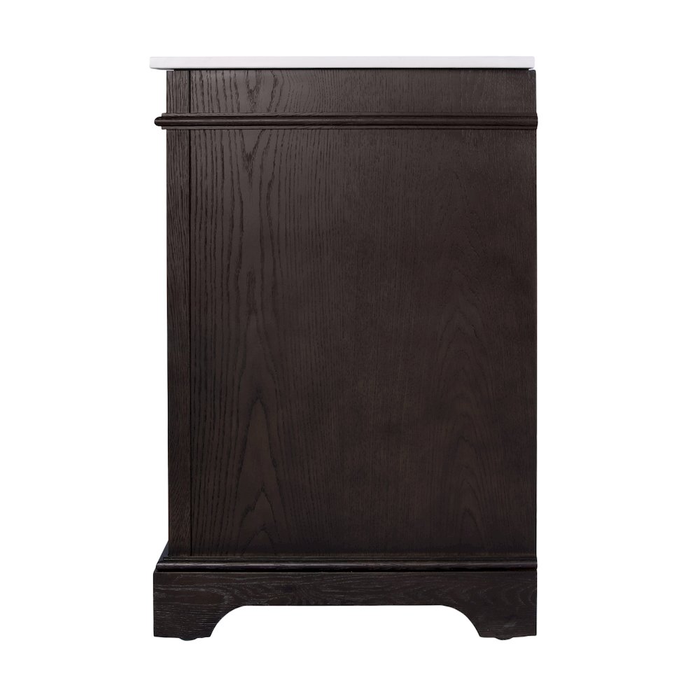 Maurice 42 in. W Wood & Quartz Single Bathroom Vanity, Dark Brown. Picture 6