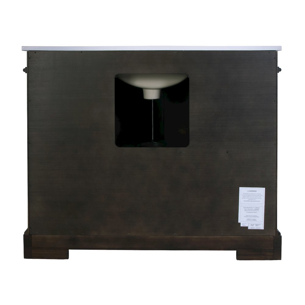 Maurice 42 in. W Wood & Quartz Single Bathroom Vanity, Dark Brown. Picture 7