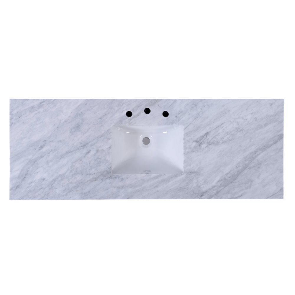 Bristol 60" W Marble Top 4 Drawer Bathroom Vanity, Natural. Picture 8