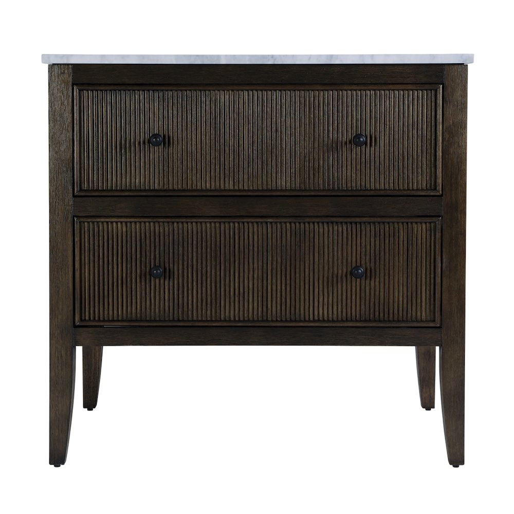 Bristol 36" W Marble Top 1 Drawer Bathroom Vanity, Dark Brown. Picture 5