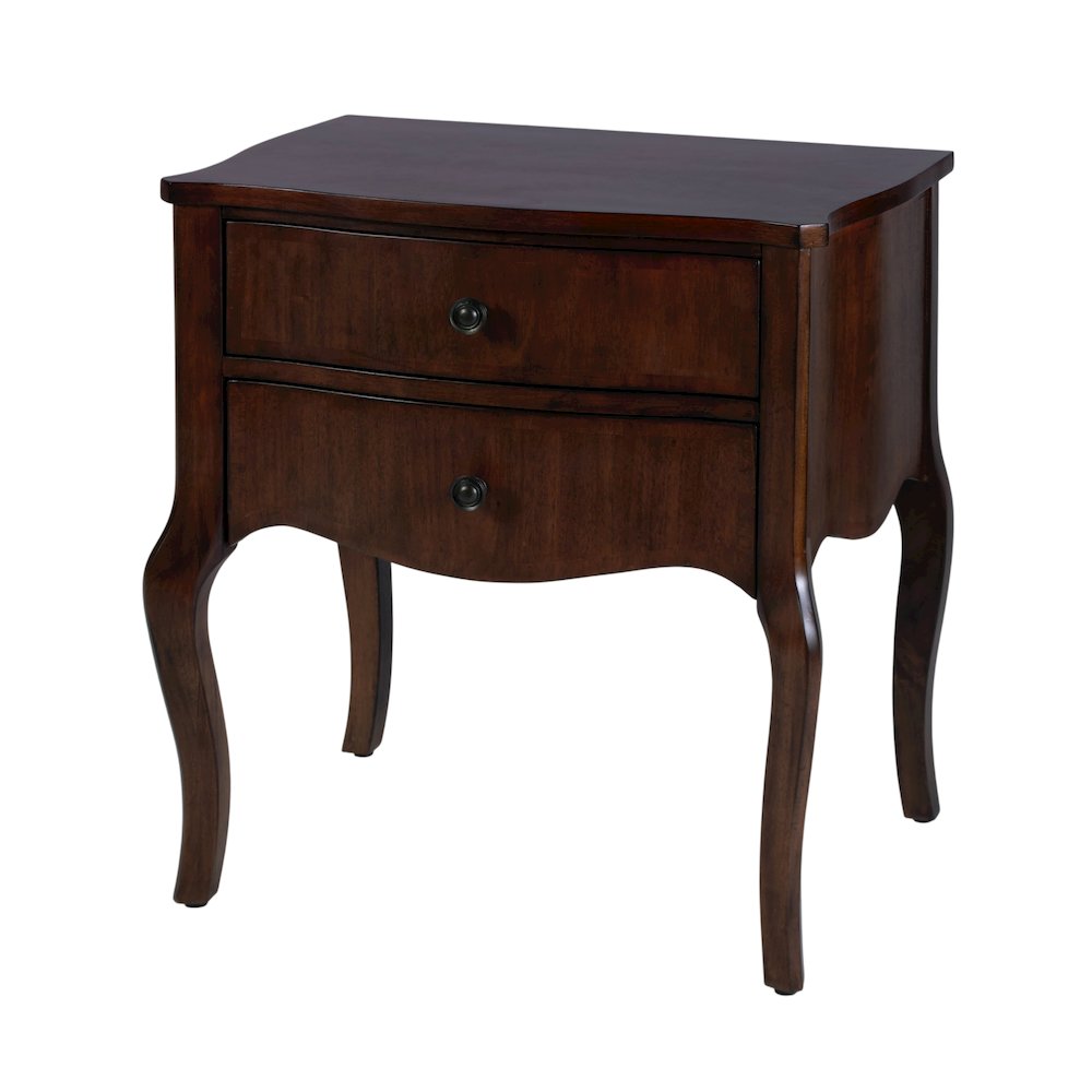 Beasley 25 in. W Rectangular Wood 2 Drawer Nightstand, Brown. Picture 1