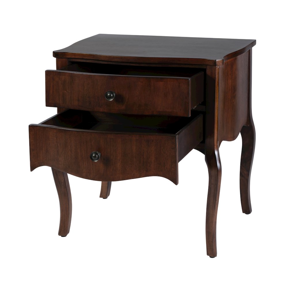 Beasley 25 in. W Rectangular Wood 2 Drawer Nightstand, Brown. Picture 4