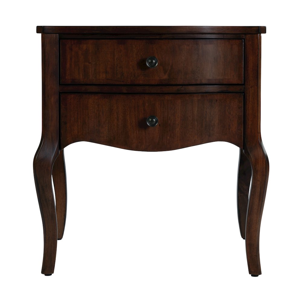 Beasley 25 in. W Rectangular Wood 2 Drawer Nightstand, Brown. Picture 5