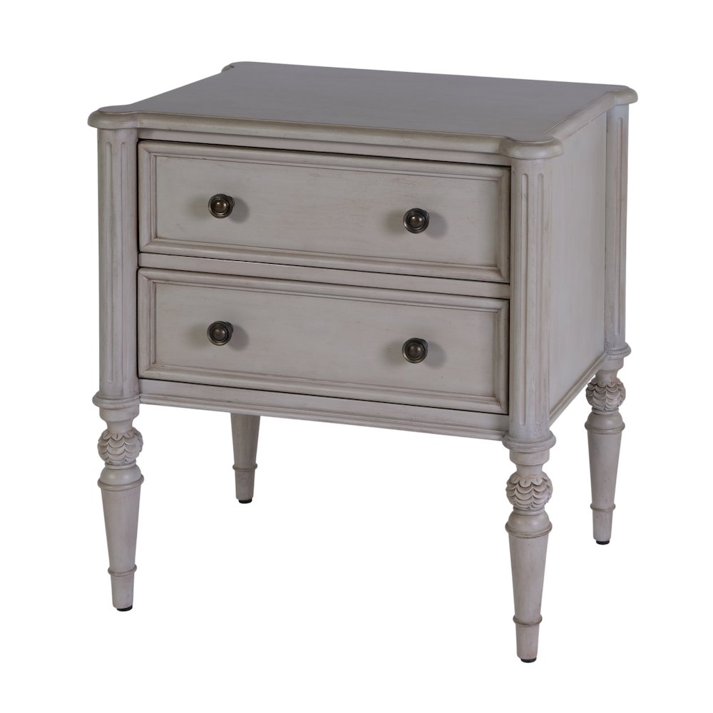 Ginny 25 in. W Rectangular Wood 2 Drawer Accent Chest, Grey. Picture 1