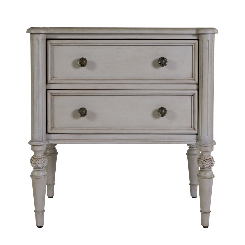 Ginny 25 in. W Rectangular Wood 2 Drawer Accent Chest, Grey. Picture 5