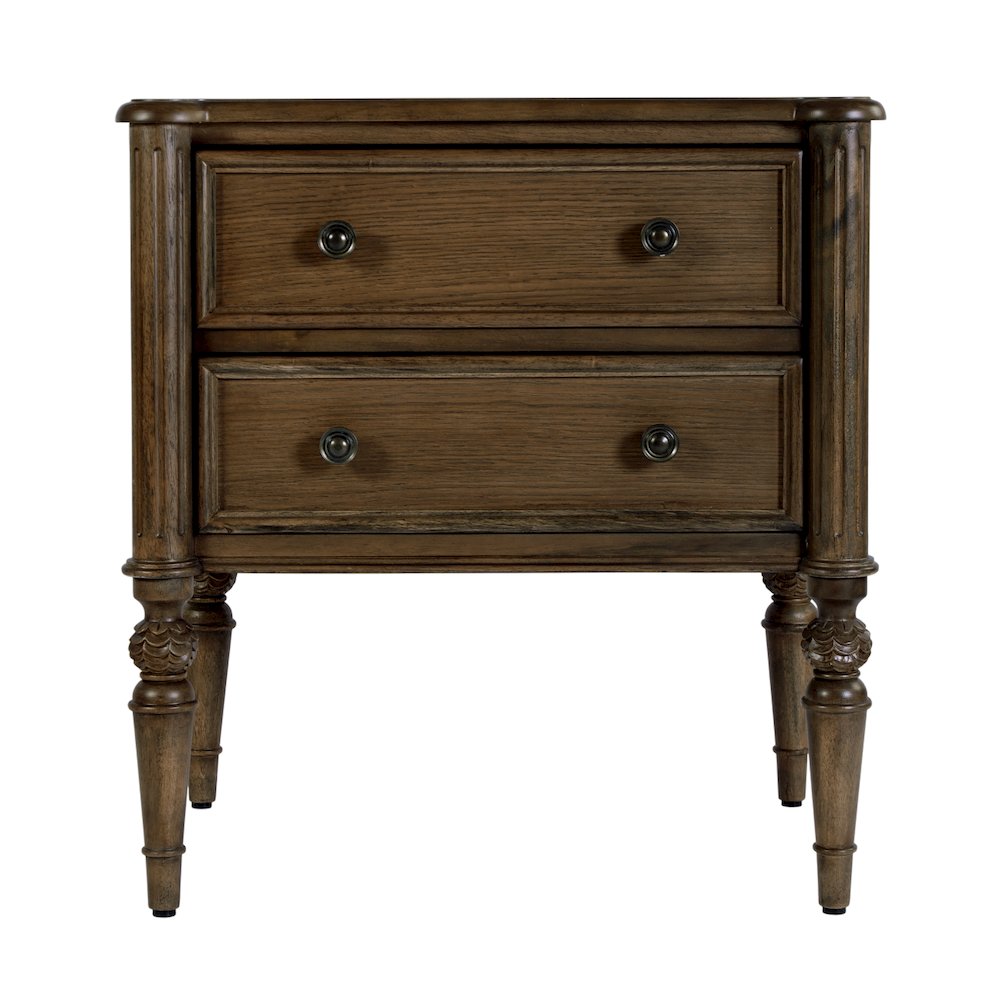 Ginny 25 in. W Rectangular Wood 2 Drawer Accent Chest, Walnut. Picture 5