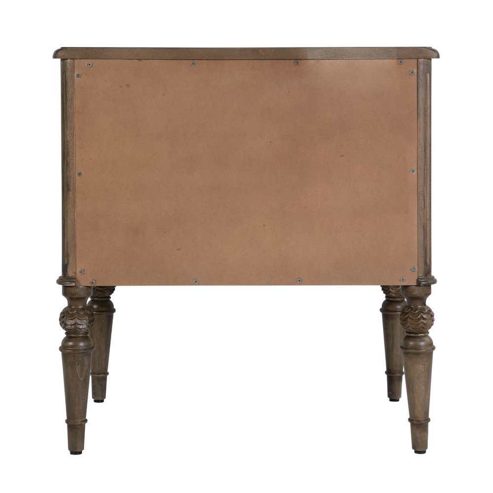 Ginny 25 in. W Rectangular Wood 2 Drawer Accent Chest, Walnut. Picture 8
