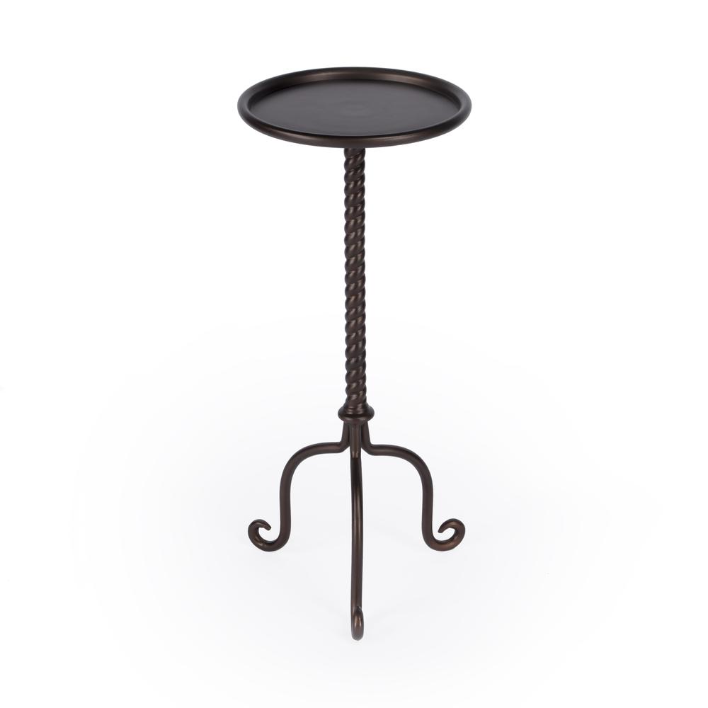 Alma Metal Pedestal  Side Table, Gray. Picture 1