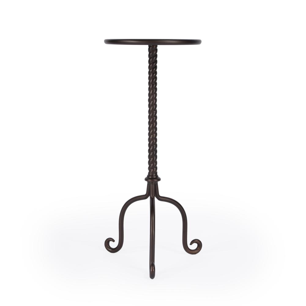 Alma Metal Pedestal  Side Table, Gray. Picture 3