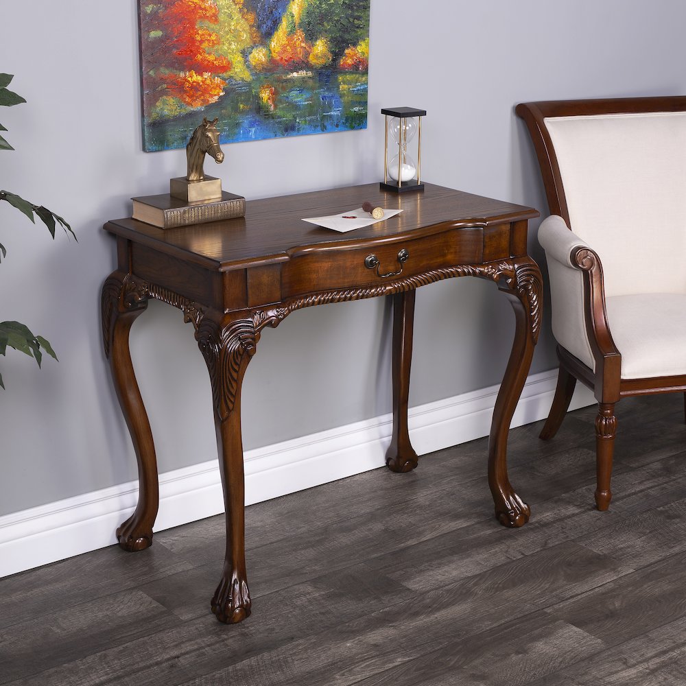 Dupree Writing Desk, Medium Brown. Picture 12