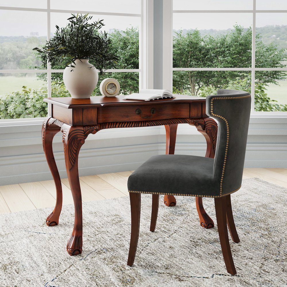 Dupree Writing Desk, Medium Brown. Picture 13