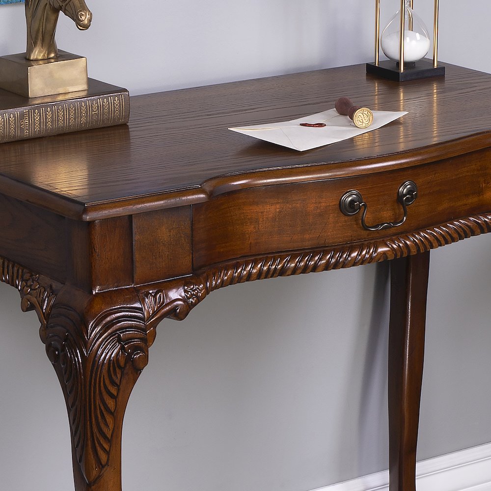 Dupree Writing Desk, Medium Brown. Picture 11