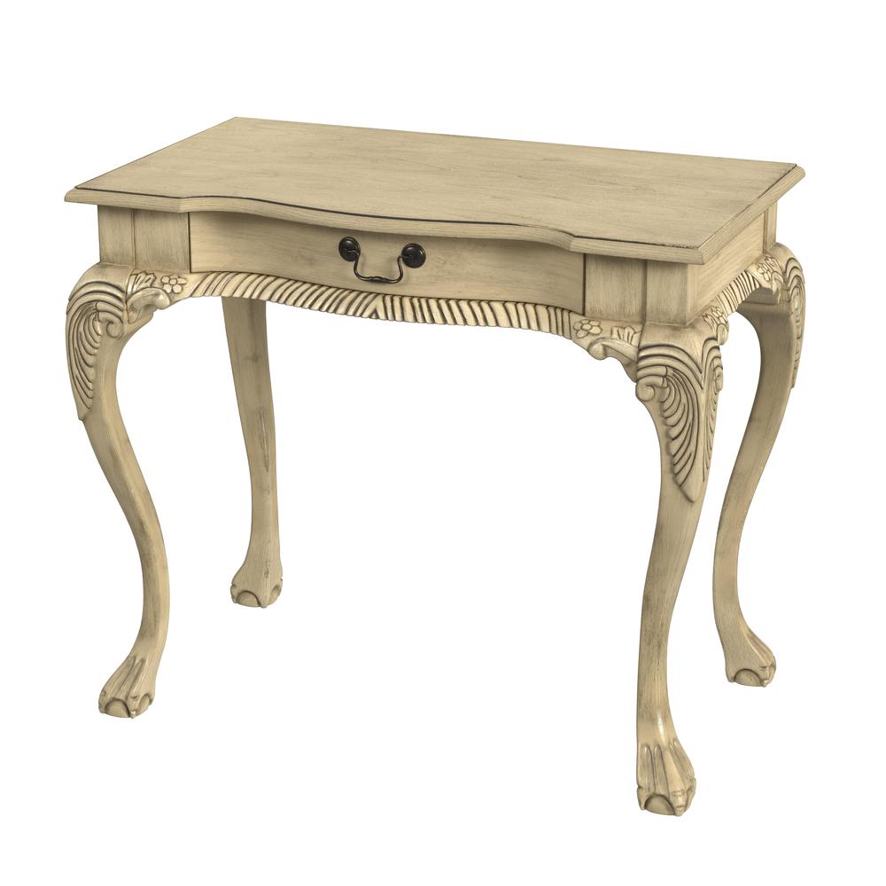 Dupree 33" Wood Writing Desk, Beige. Picture 1