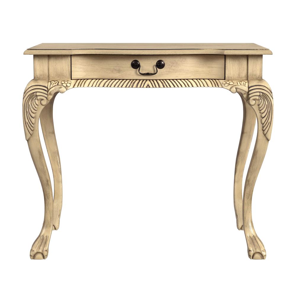 Dupree 33" Wood Writing Desk, Beige. Picture 3