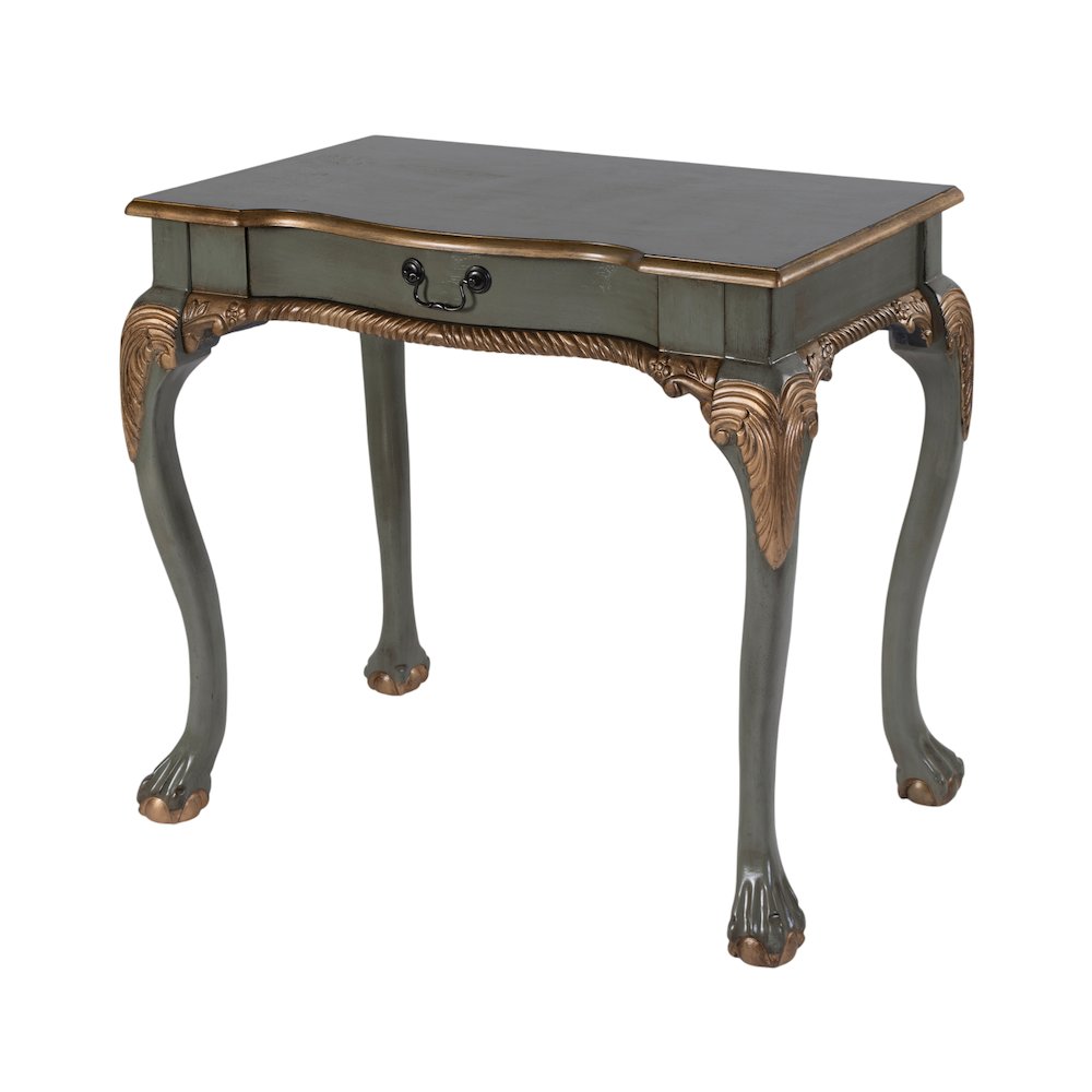 Dupree 35 in. W Wood 1 Drawer Traditional Writing Desk, Pastel Green. Picture 1