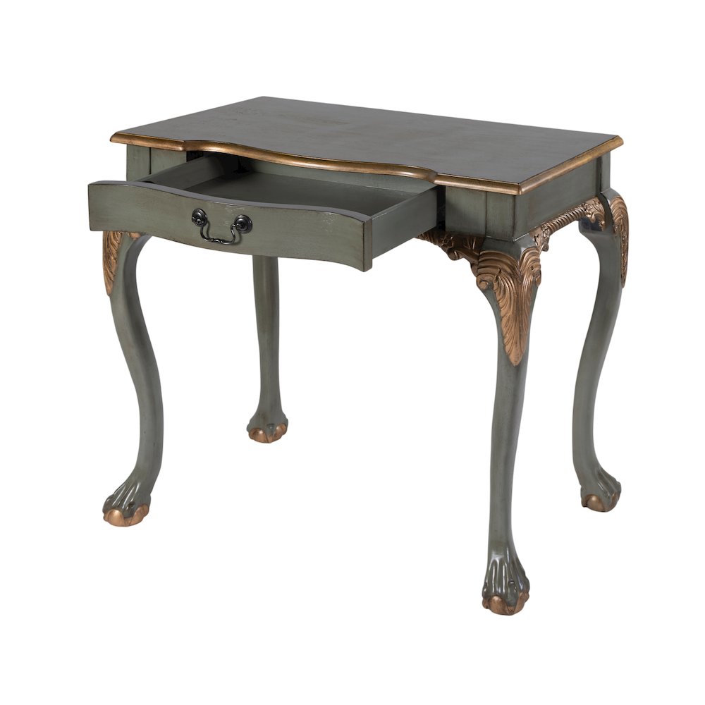 Dupree 35 in. W Wood 1 Drawer Traditional Writing Desk, Pastel Green. Picture 4