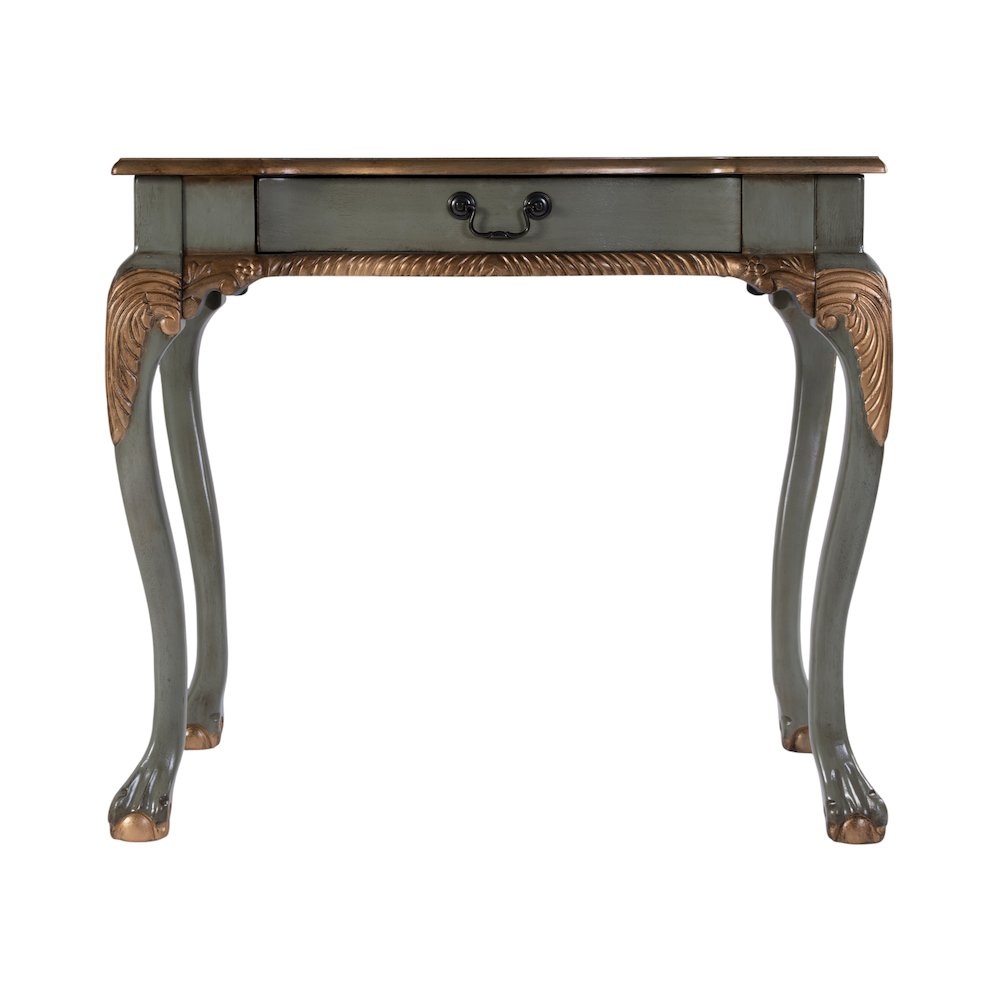 Dupree 35 in. W Wood 1 Drawer Traditional Writing Desk, Pastel Green. Picture 5