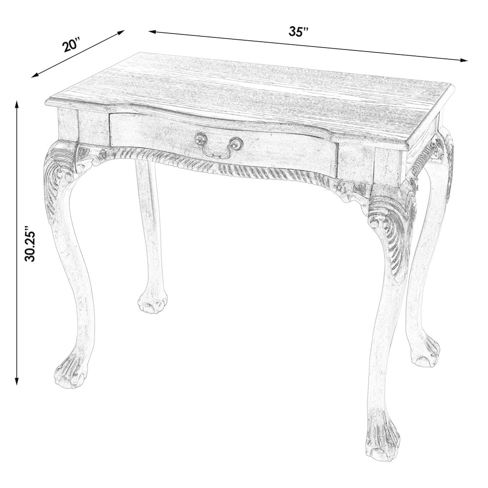Dupree 35 in. W Wood 1 Drawer Traditional Writing Desk, Pastel Green. Picture 3