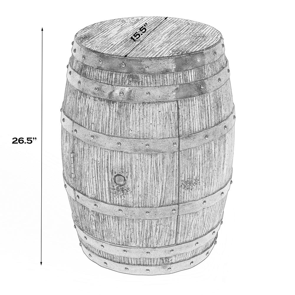 Lovell Rustic Barrel Side Table, Medium Brown. Picture 7