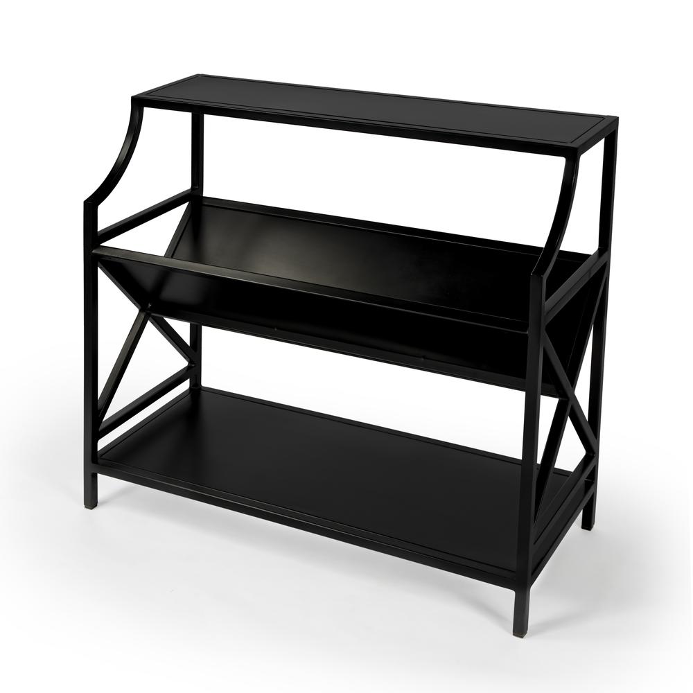 Keats Library 2 Tier 36"W Bookcase, Black. Picture 1
