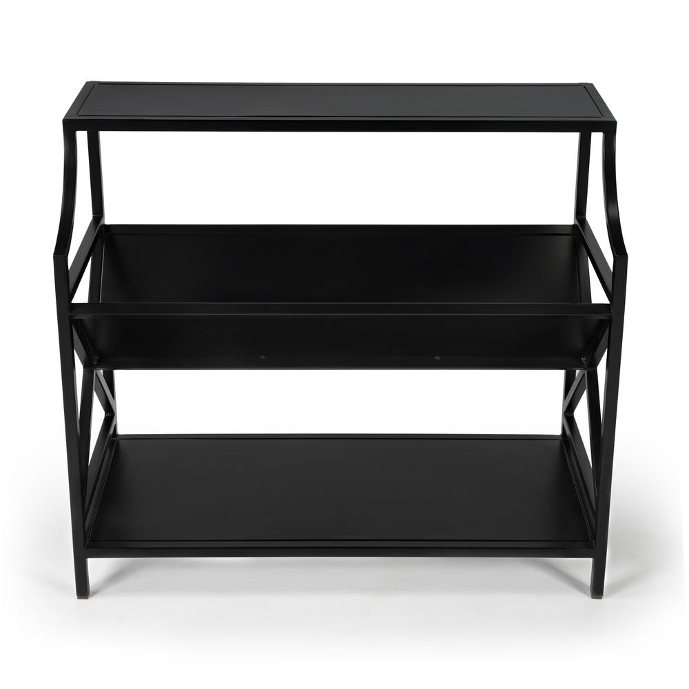 Keats Library 2 Tier 36"W Bookcase, Black. Picture 2