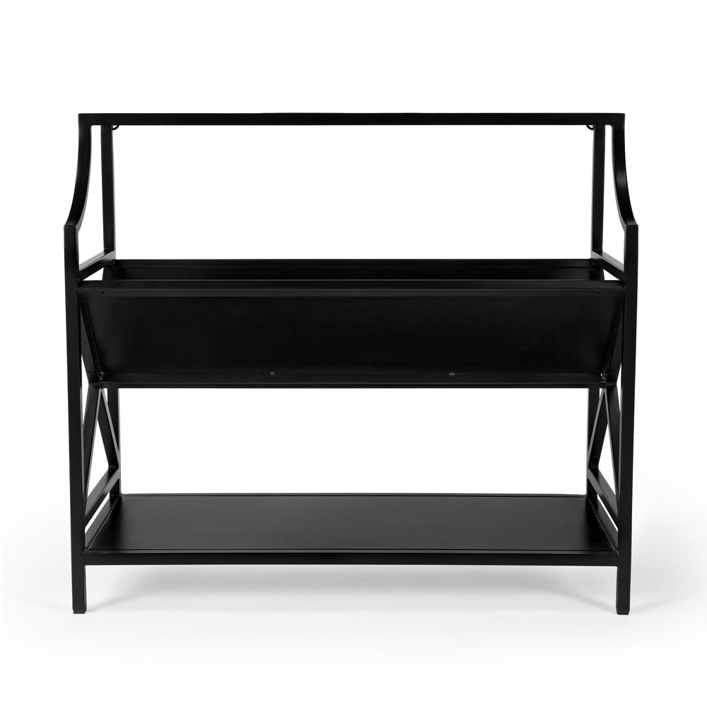 Keats Library 2 Tier 36"W Bookcase, Black. Picture 3