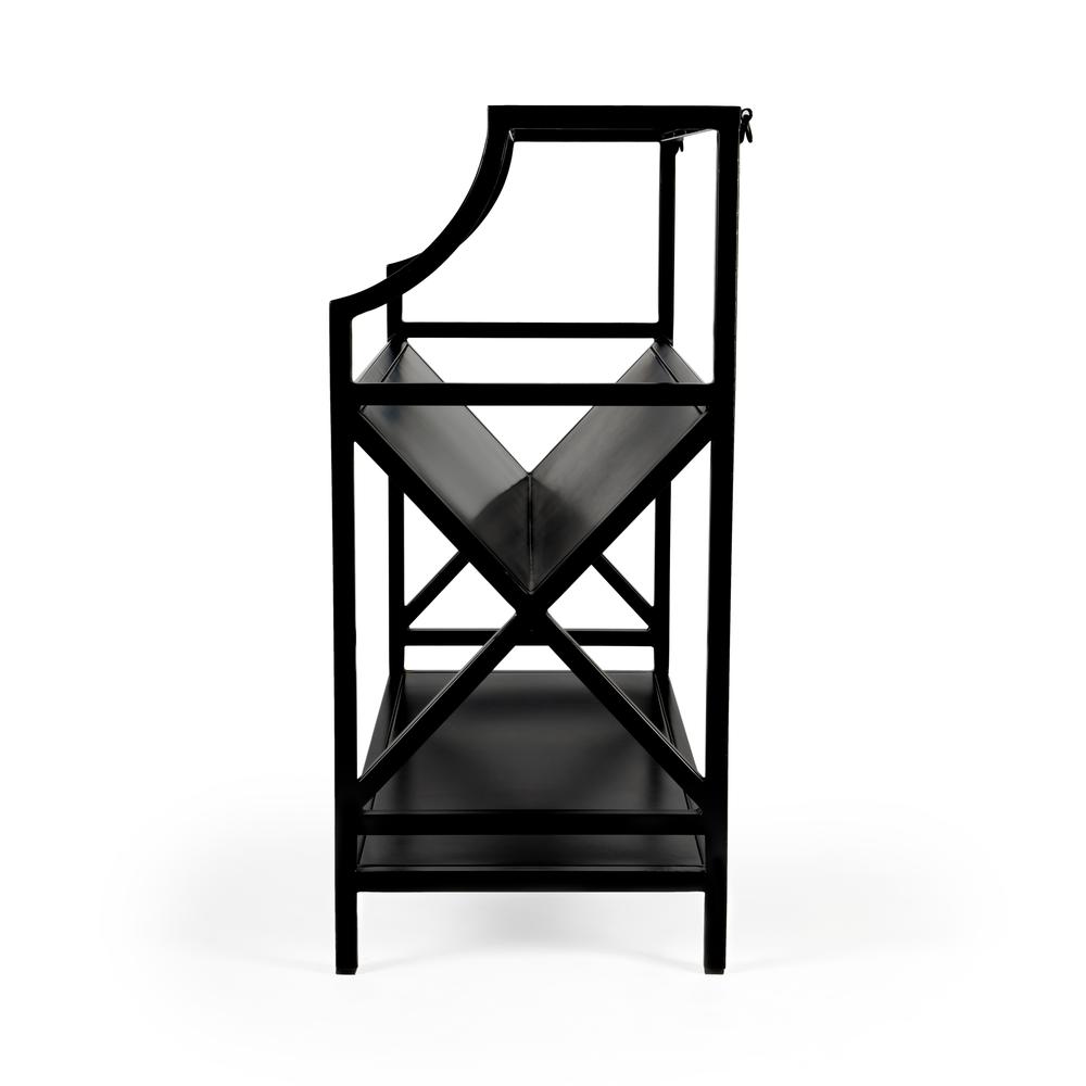 Keats Library 2 Tier 36"W Bookcase, Black. Picture 4