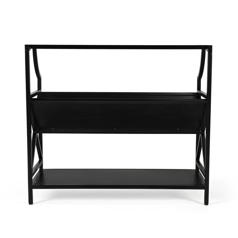 Keats Library 2 Tier 36"W Bookcase, Black. Picture 5