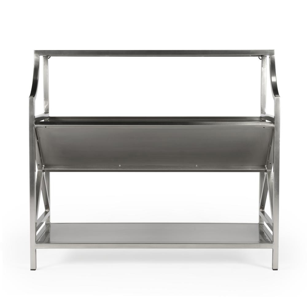 Keats Library 2 Tier 36"W Bookcase, Silver. Picture 3