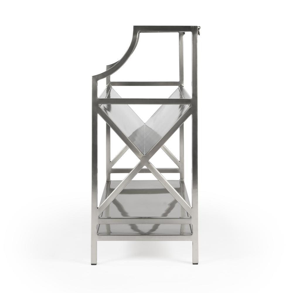 Keats Library 2 Tier 36"W Bookcase, Silver. Picture 4