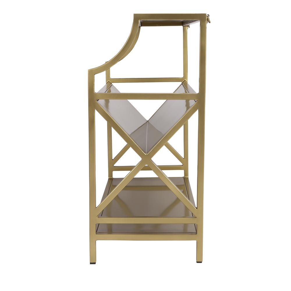 Keats Library 2 Tier 36"W Bookcase, Gold. Picture 5