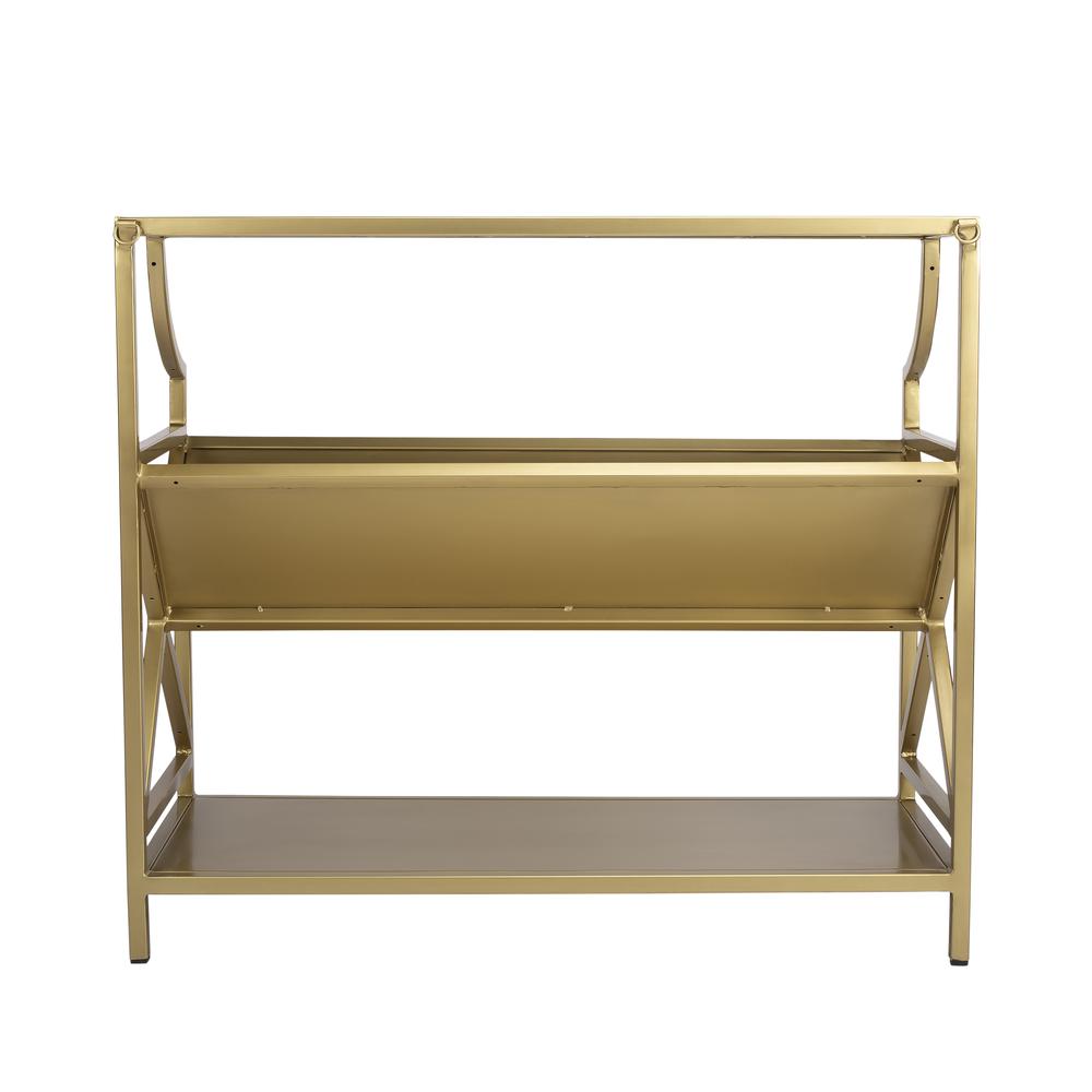 Keats Library 2 Tier 36"W Bookcase, Gold. Picture 6