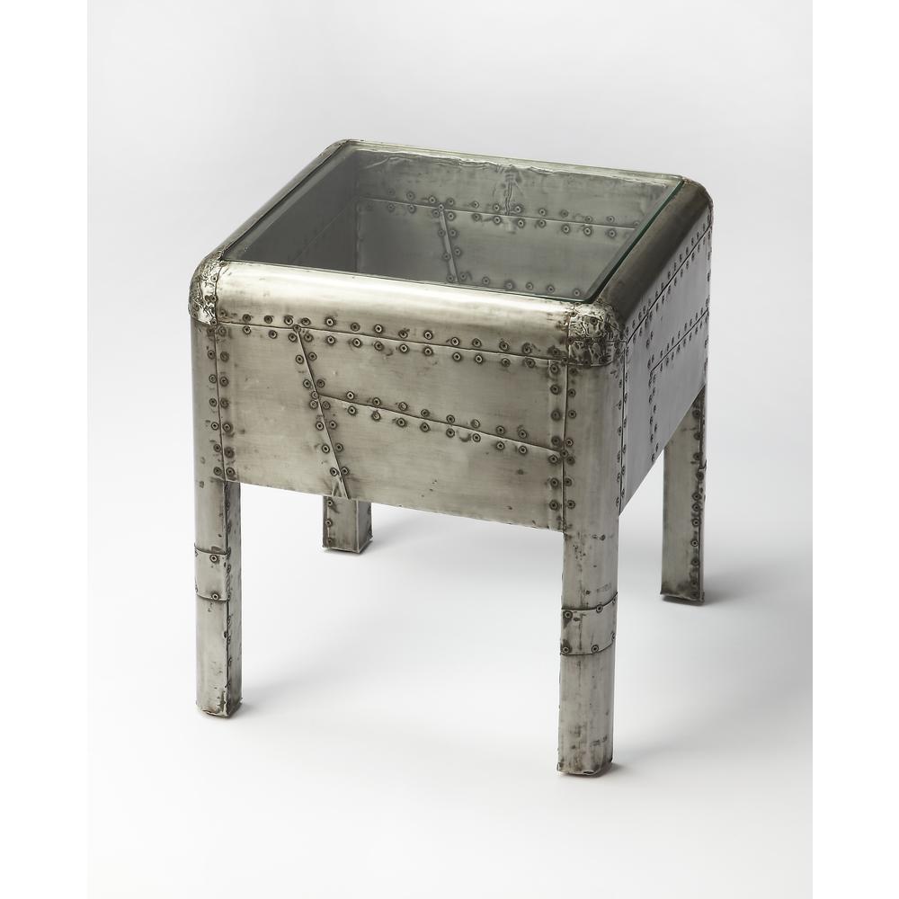 Yeager Aviator End Table, Industrial Chic. Picture 1