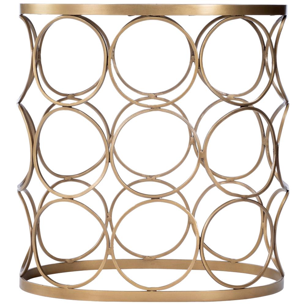 Talulah Oval Marble Side Table, Gold. Picture 2