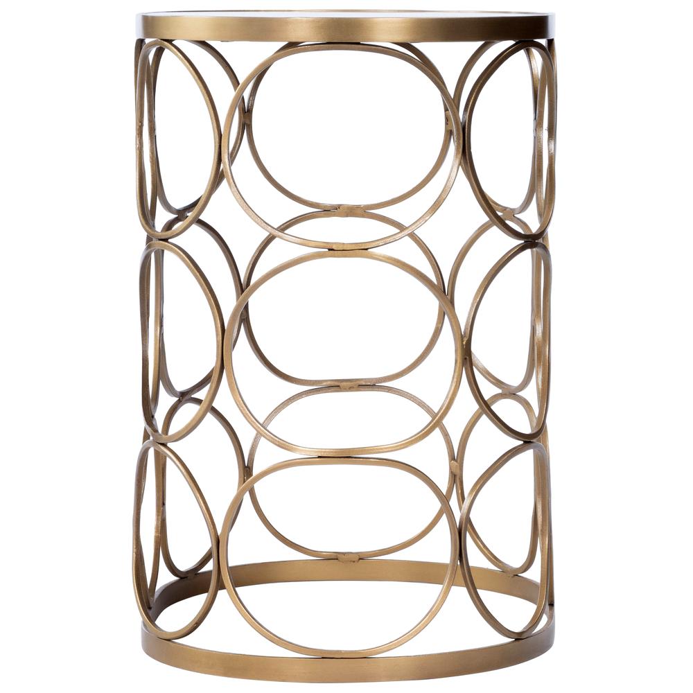 Talulah Oval Marble Side Table, Gold. Picture 3