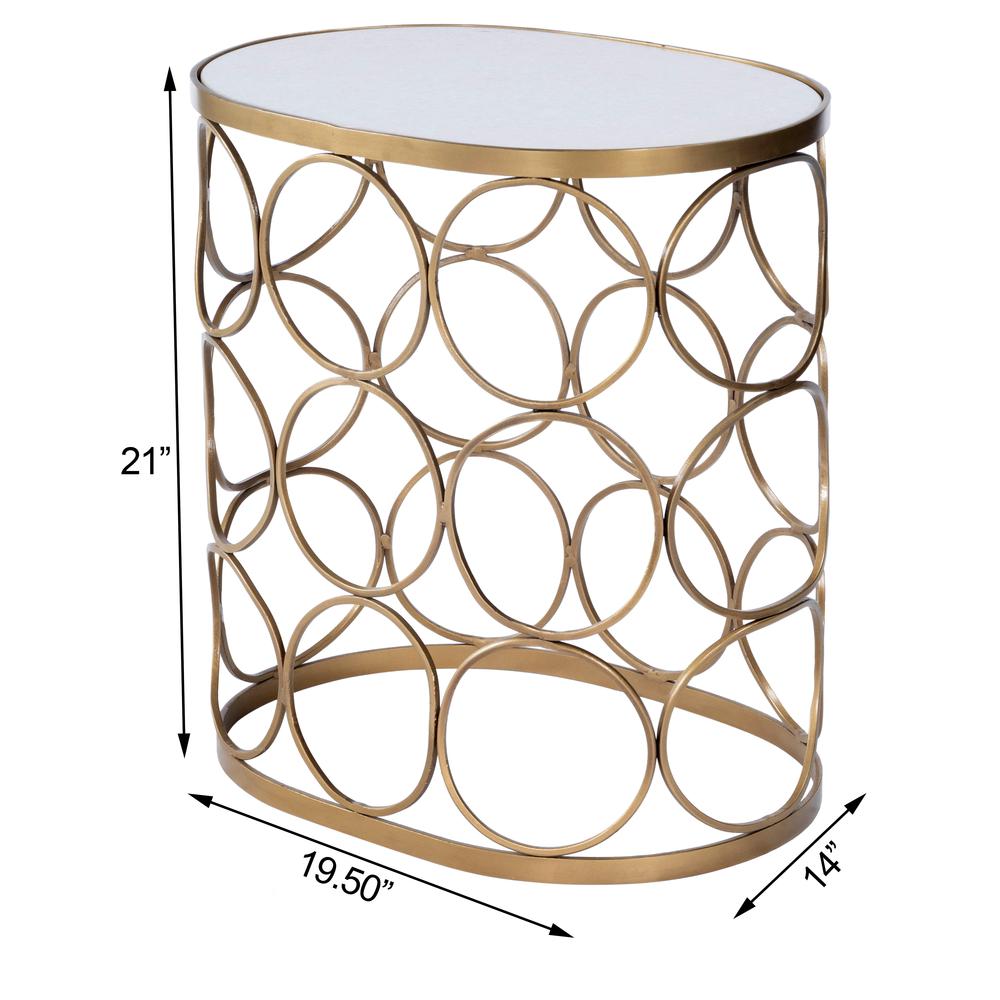 Talulah Oval Marble Side Table, Gold. Picture 8