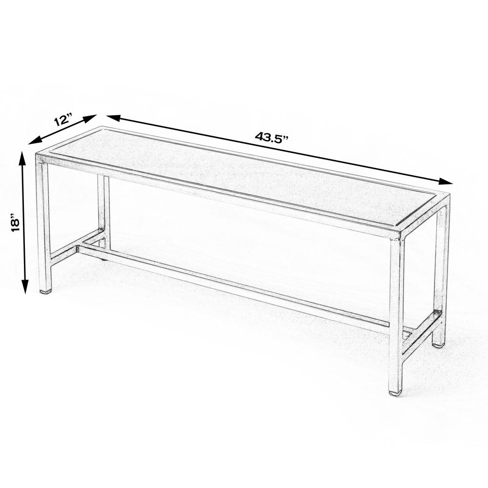 Tribeca Iron 43.5"W Bench, Silver. Picture 6