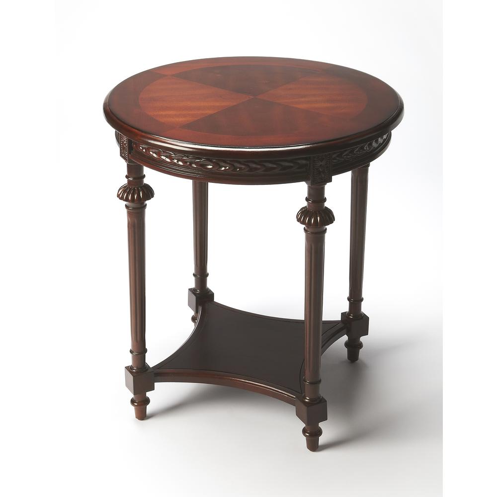 Hellinger Round End Table, Dark Brown. Picture 1