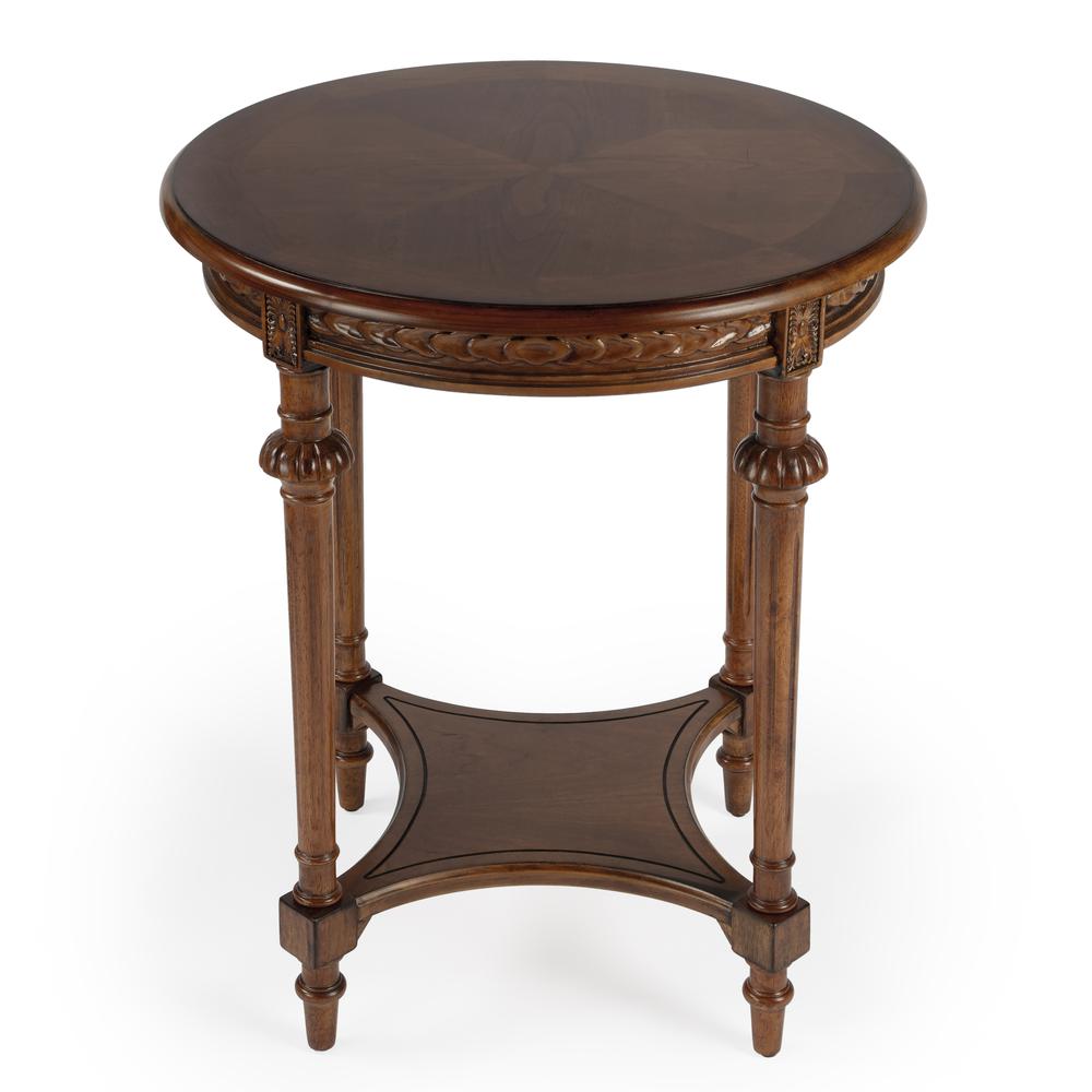Hellinger Round End Table, Medium Brown. Picture 2