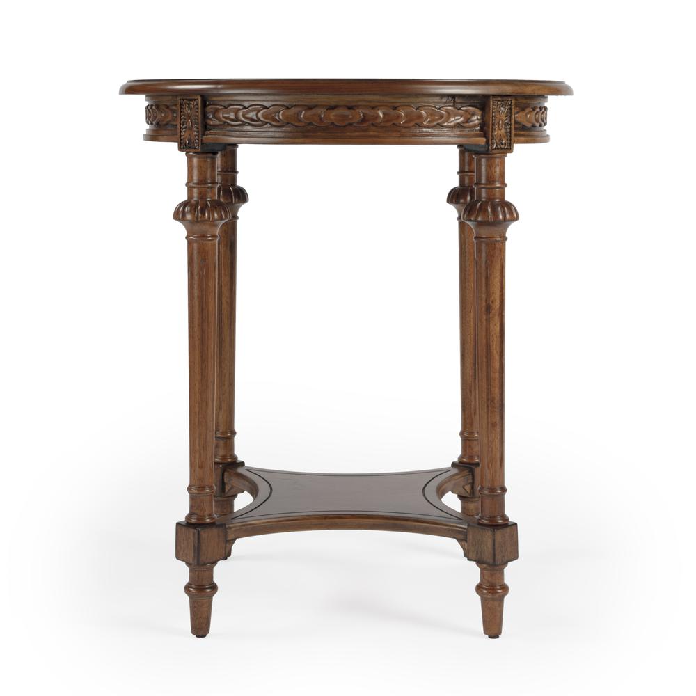 Hellinger Round End Table, Medium Brown. Picture 3