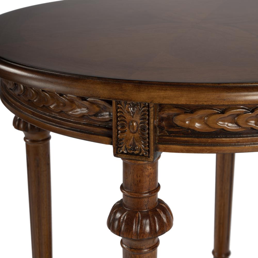 Hellinger Round End Table, Medium Brown. Picture 5