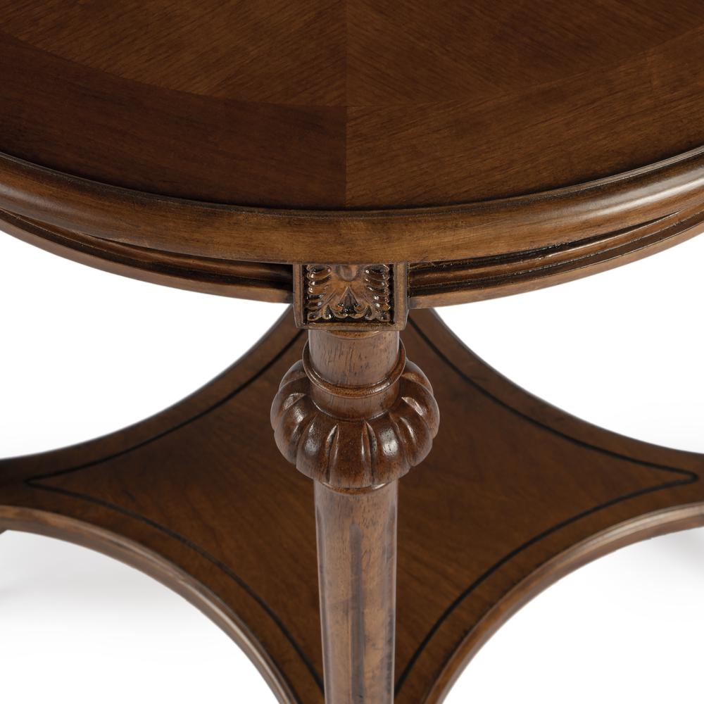 Hellinger Round End Table, Medium Brown. Picture 7