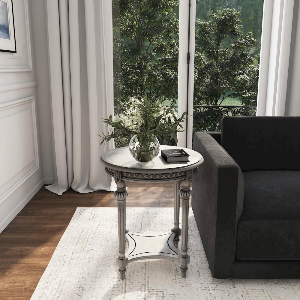 Hellinger Round Lamp Table, Gray. Picture 8