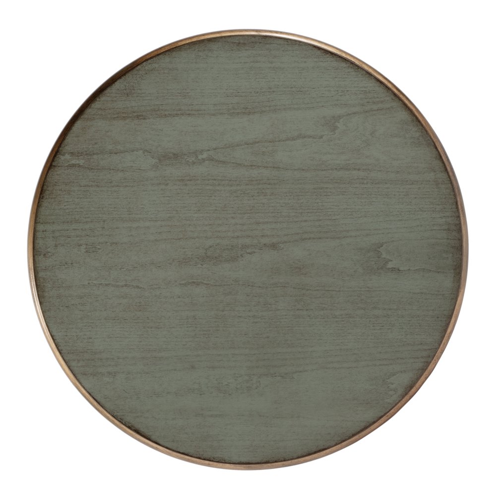 Hellinger 24 in. W Round Wood Tall End Table with Open Shelf, Pastel Green. Picture 7