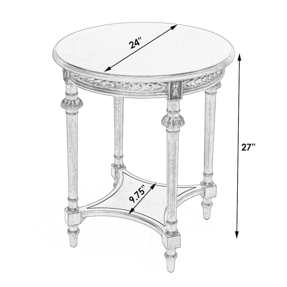 Hellinger 24 in. W Round Wood Tall End Table with Open Shelf, Pastel Blue. Picture 3