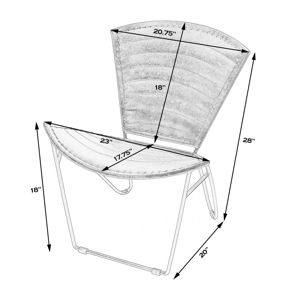 Felix Iron & Leather Accent Chair, White. Picture 6