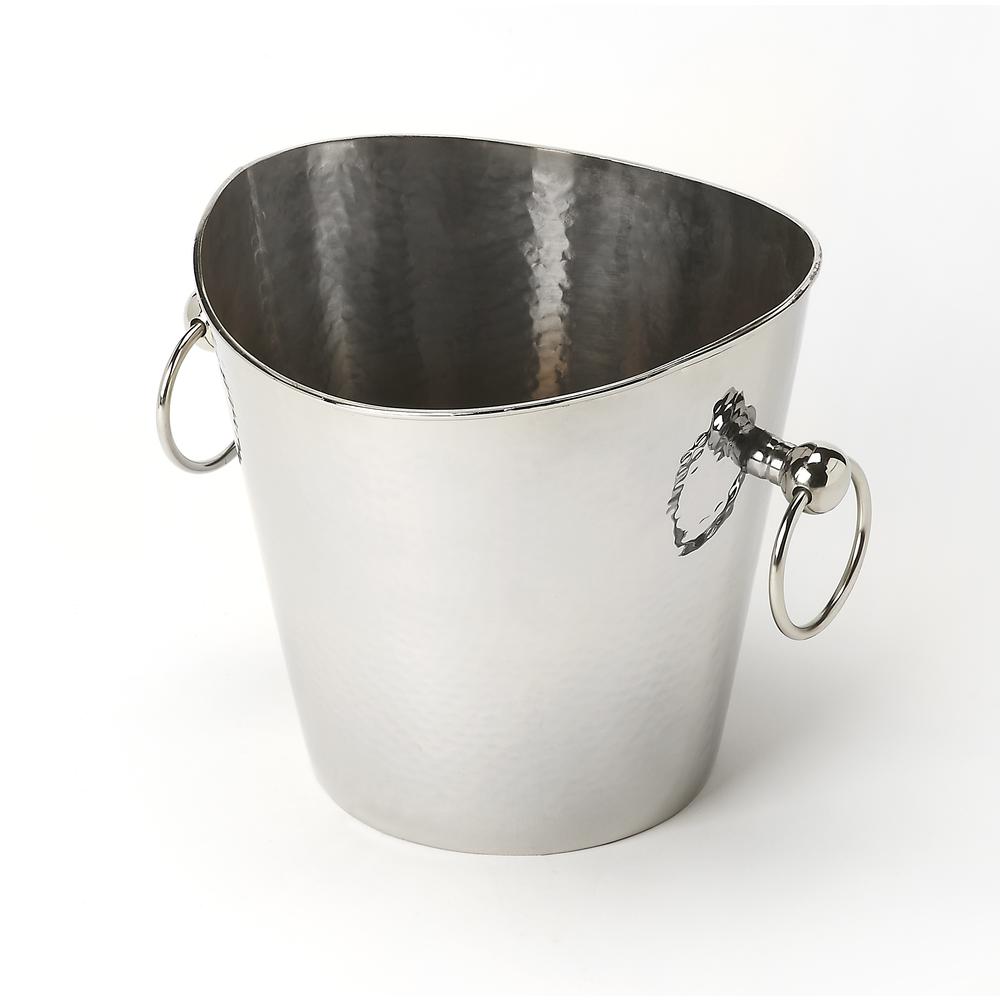 Mendocino Hamme Stainless Steel Wine Bucket, Silver. Picture 1