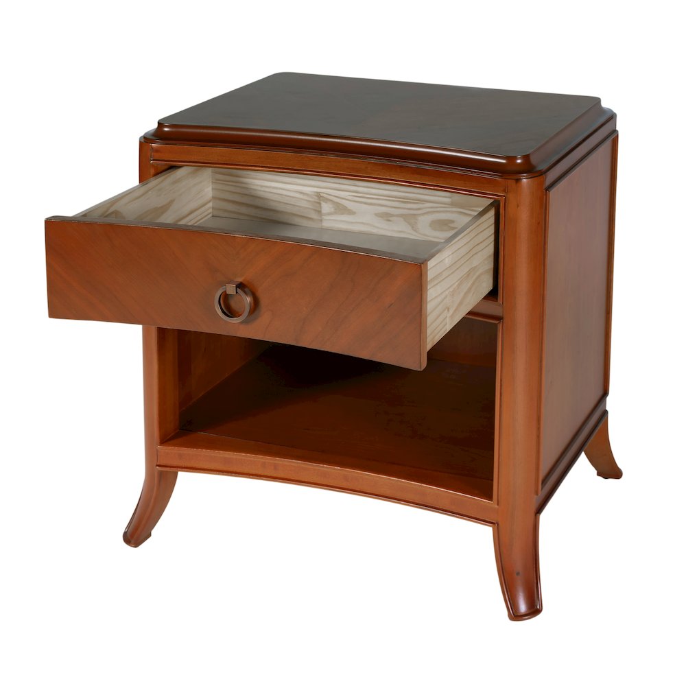 Granby 25 in. W 1 Drawer Nightstand with Lower Shelf, Brown. Picture 4