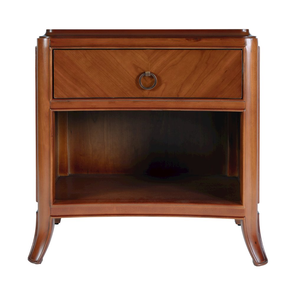 Granby 25 in. W 1 Drawer Nightstand with Lower Shelf, Brown. Picture 5