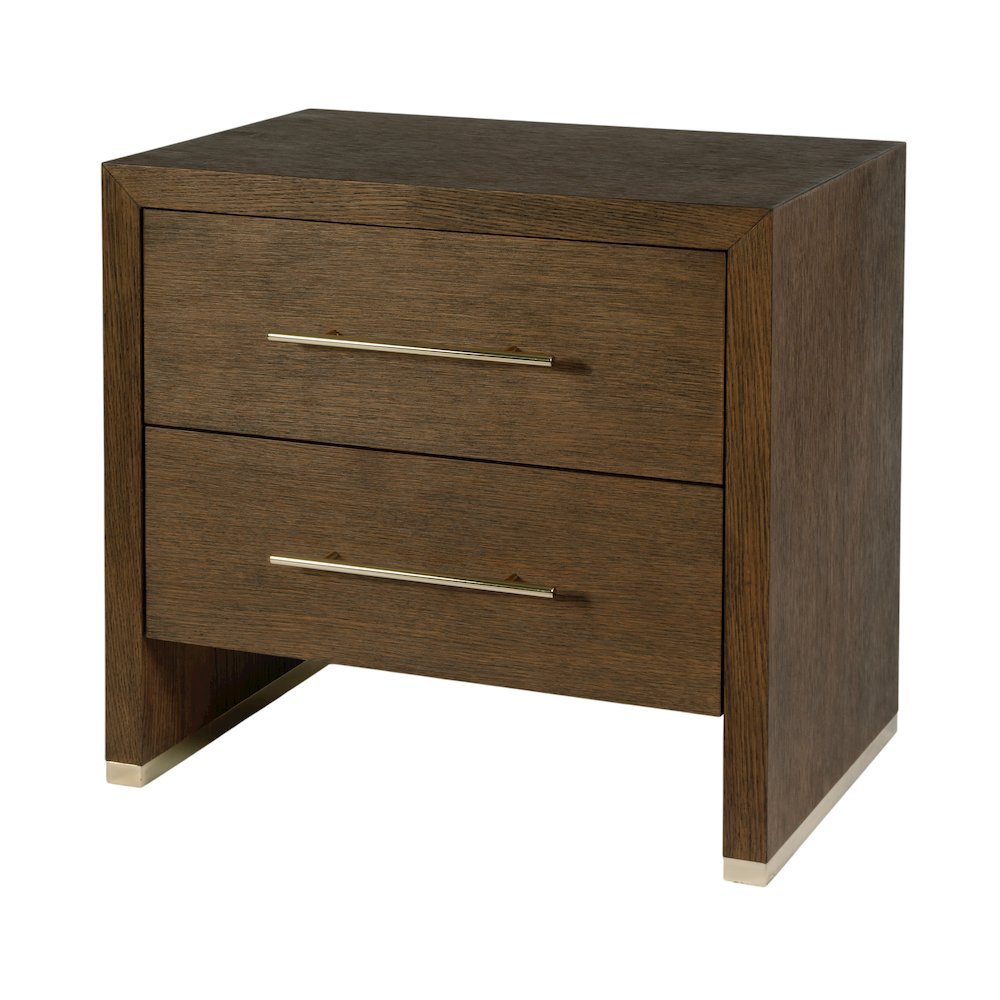 Porter 28 in. W Rectangular Wood 2 Drawer Nightstand, Brown. Picture 1